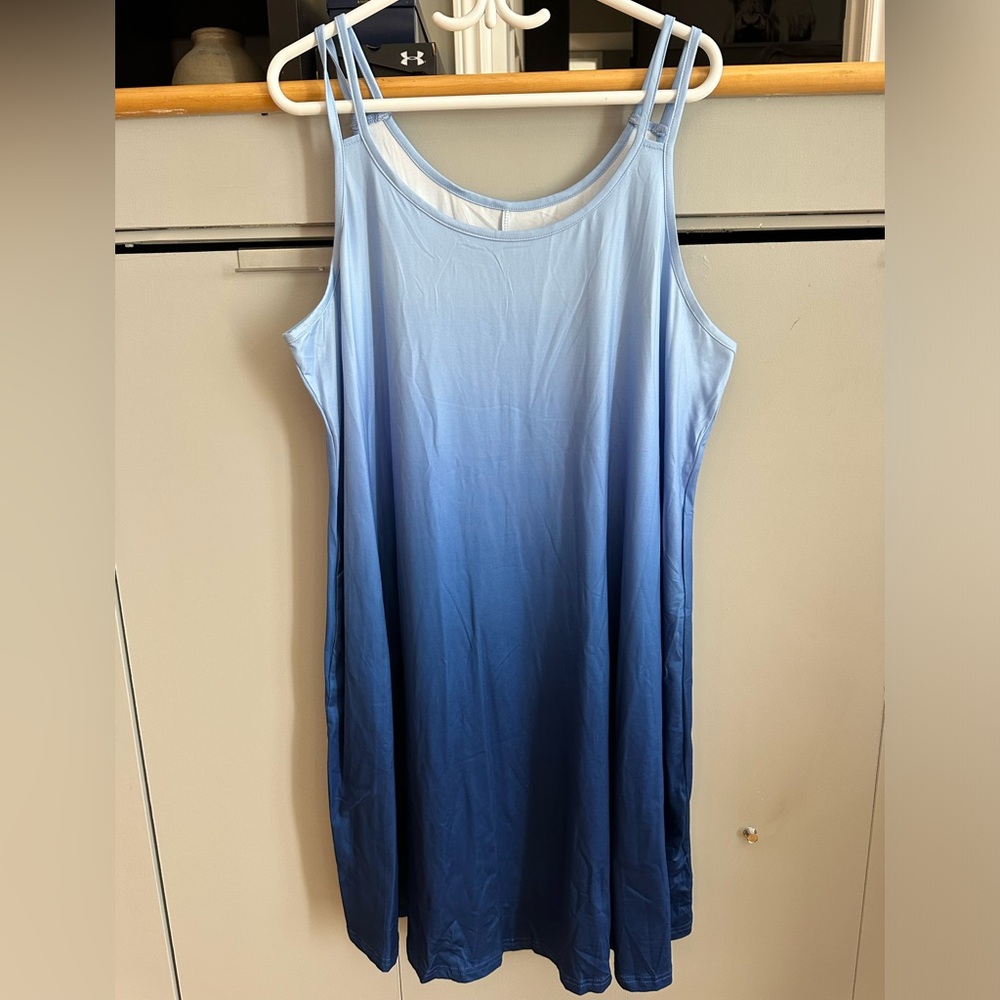 SHEIN Blue Ombre Tank Swing Dress